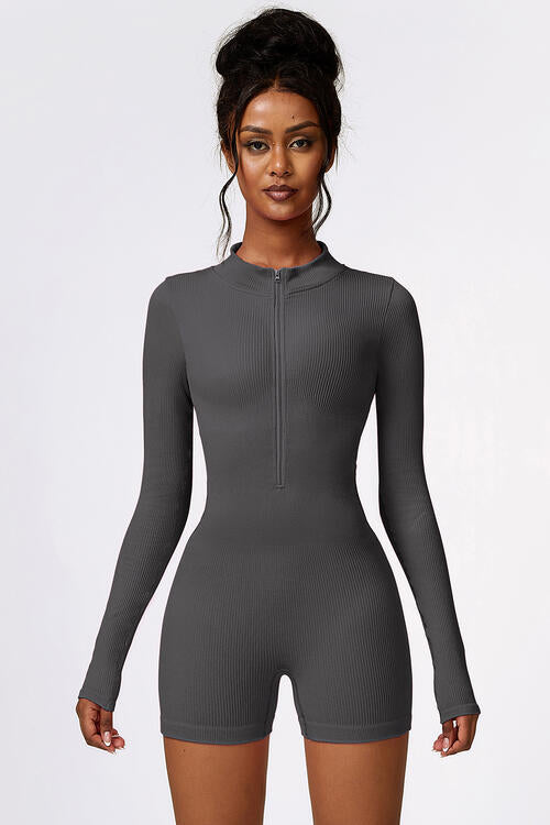 EJC Half Zip Long Sleeve Active Romper