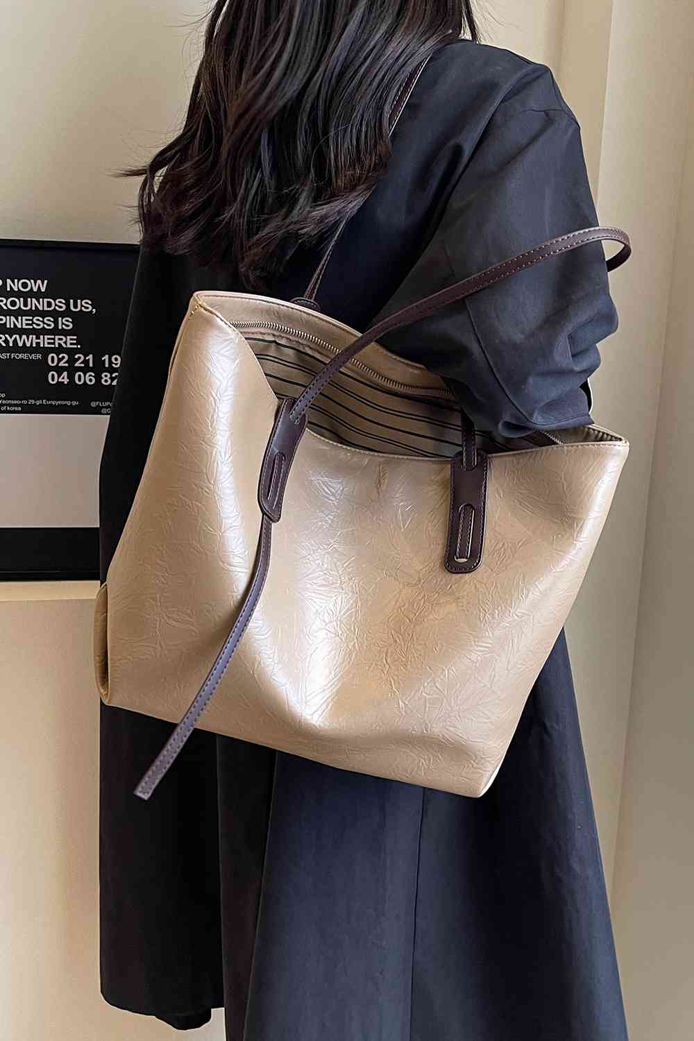 EJC PU Leather Tote Bag