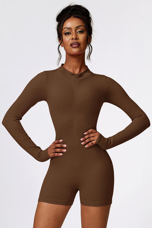 EJC Half Zip Long Sleeve Active Romper