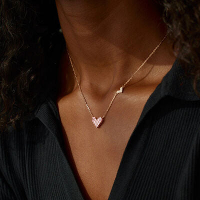 EJC Heart Shape Rose Gold-Plated Pendant Necklace