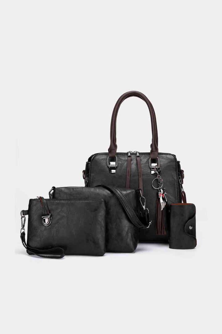 EJC 4-Piece PU Leather Bag Set