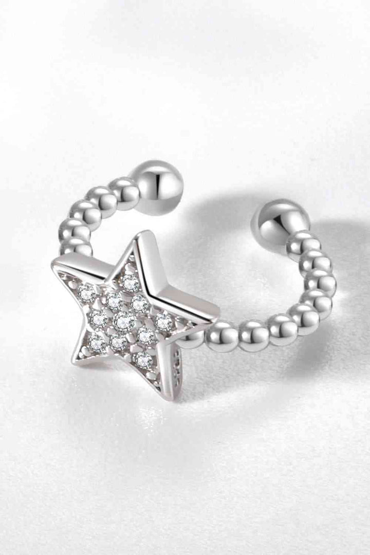 EJC Inlaid Zircon Star Single Cuff Earring