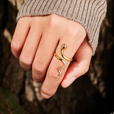 EJC Snake Shape 18K Gold-Plated Bypass Ring