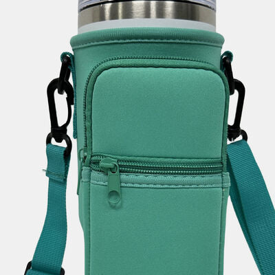 EJC Insulated Tumbler Cup Sleeve With Adjustable Shoulder Strap