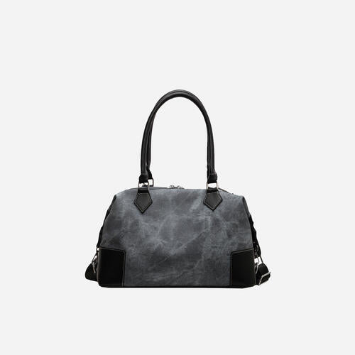 EJC Contrast PU Leather Shoulder Bag