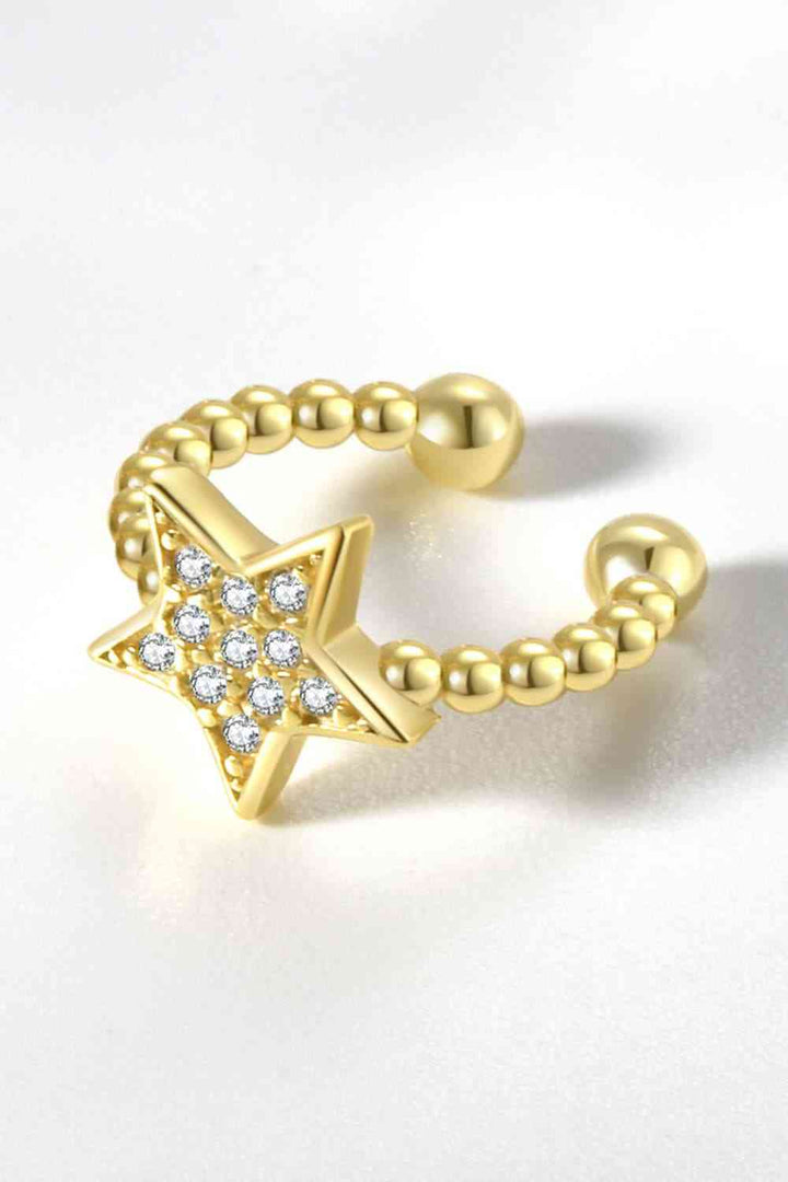 EJC Inlaid Zircon Star Single Cuff Earring