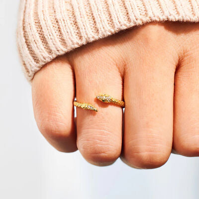 EJC Snake Shape 18K Gold-Plated Bypass Ring