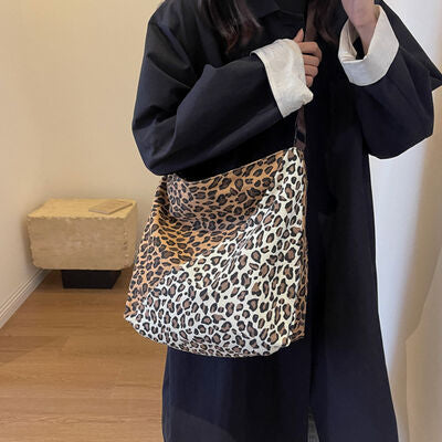 EJC Leopard Contrast Adjustable Strap Shoulder Bag