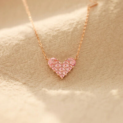 EJC Heart Shape Rose Gold-Plated Pendant Necklace