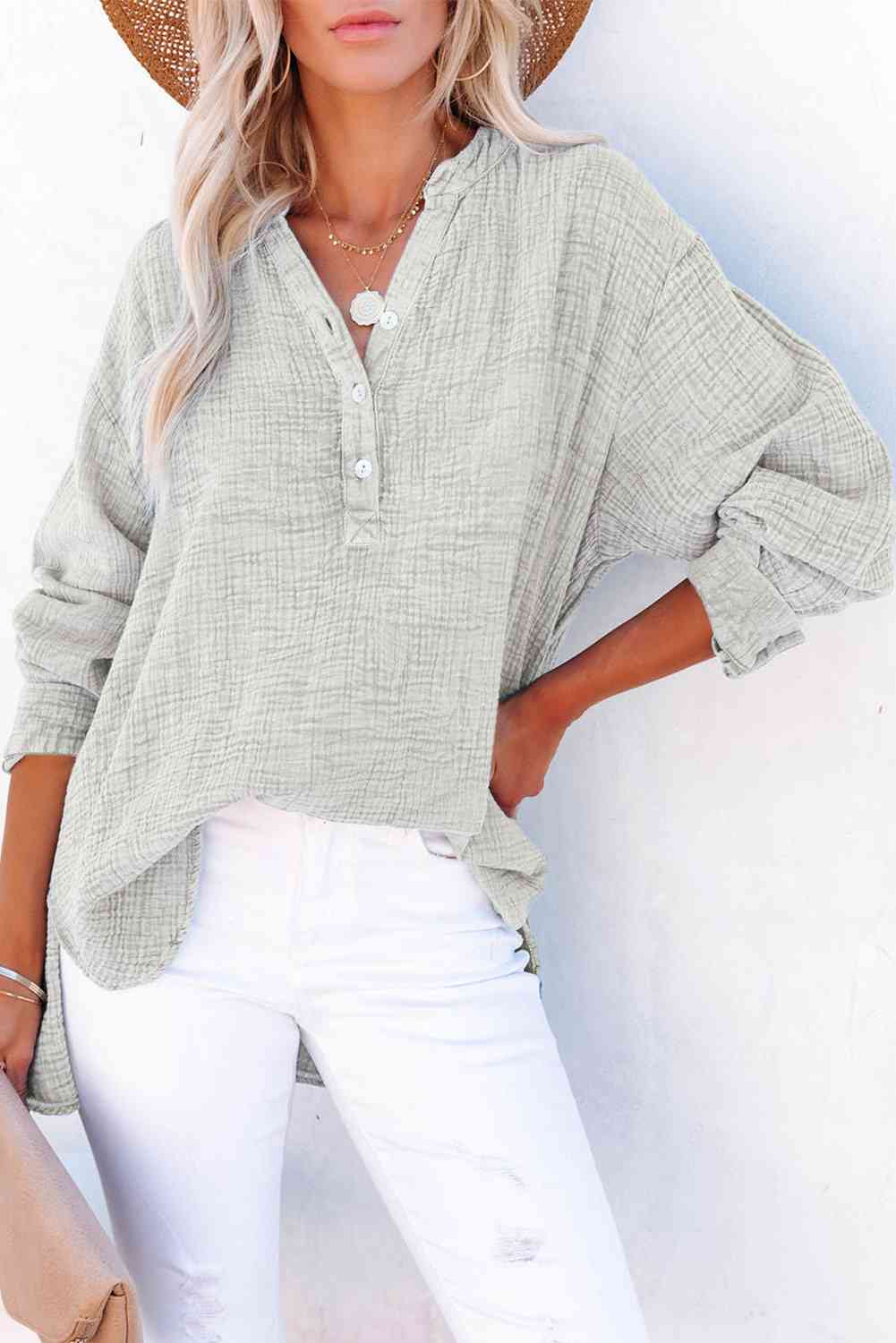 EJC Buttoned Long Sleeve Blouse