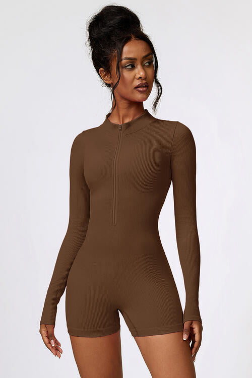 EJC Half Zip Long Sleeve Active Romper