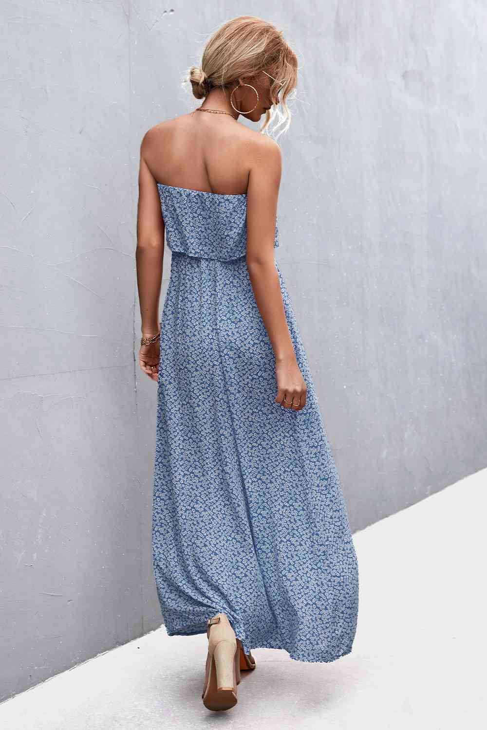 EJC Strapless Split Maxi Dress