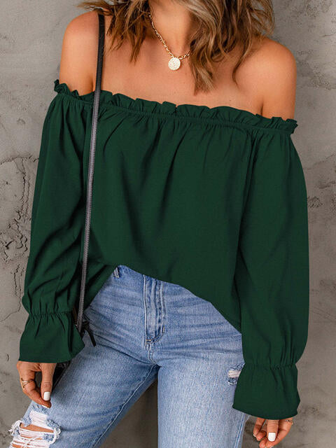 EJC Off-Shoulder Flounce Sleeve Blouse