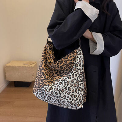 EJC Leopard Contrast Adjustable Strap Shoulder Bag