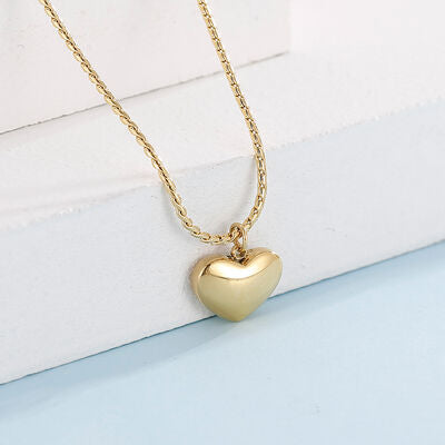 EJC Mother-Of-Pearl Heart Pendant Stainless Steel Necklace