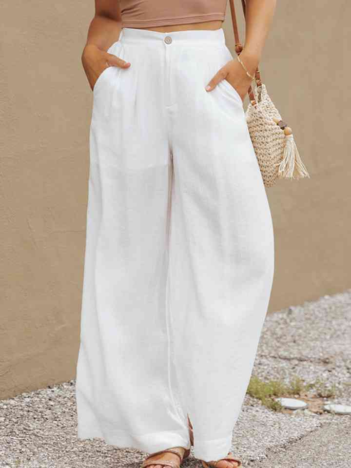 EJC Wide Leg Buttoned Pants